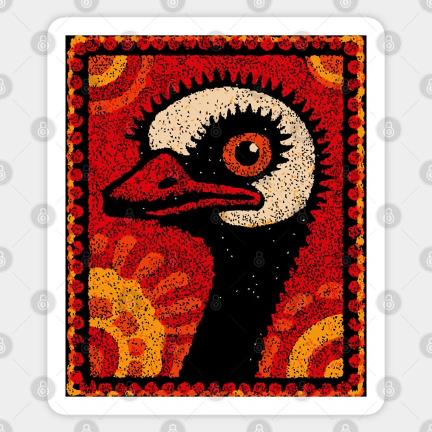 The Ostrich | A Modern Folk Art Portrait Sticker by TuncGK